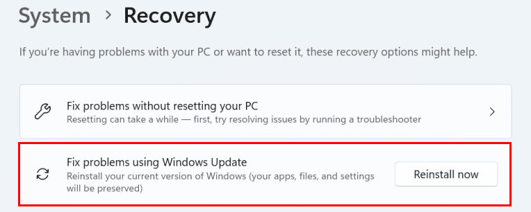 Sửa lỗi bằng windows update